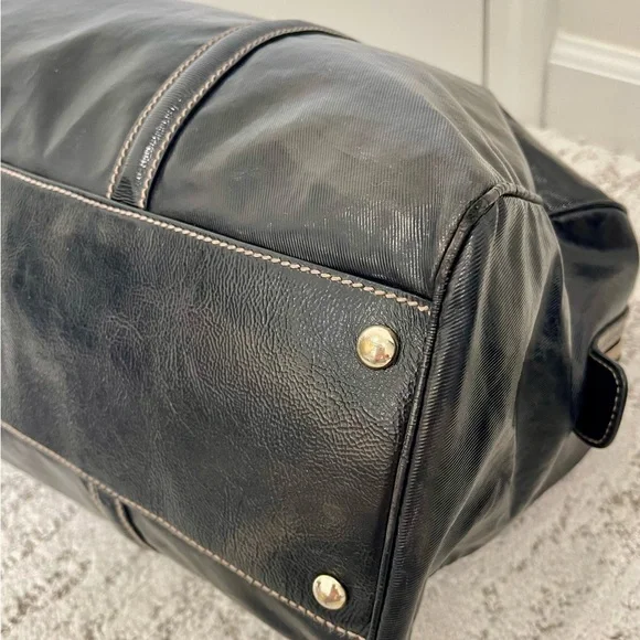 Gucci Black Dialux Britt Leather Boston Bag with Gold Hardware. COA. - Picture 5 of 13